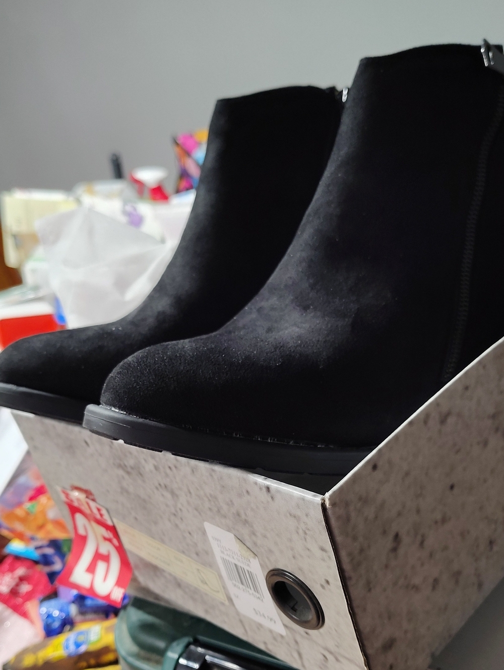 Hot Kiss Black Suede Ankle Booties